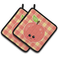 "Caroline's Treasures BB6887PTHD Perfectly Peach Pair of Pot Holders, 7.5 x 7.5"", Multicolor"