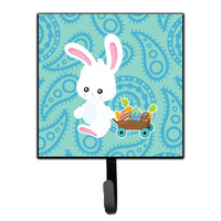 "Caroline's Treasures Easter Rabbit Paisley Blue Wall Hook, Small, Multicolor"