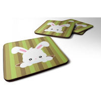 "Caroline's Treasures Easter Rabbit Hole Foam Coaster Set of 4, 3.5, Multicolor"