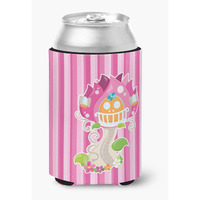 "Caroline's Treasures Fairy House Pink Stripes Can or Bottle Hugger, Can Hugger, Multicolor"