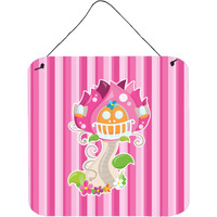"Caroline's Treasures Fairy House Pink Stripes Metal Print, 6"" x 6"", Multicolor"