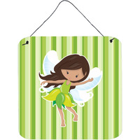 "Caroline's Treasures Fairy Green Stripes Metal Print, 6"" x 6"", Multicolor"