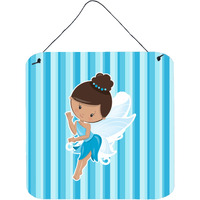"Caroline's Treasures Fairy Blue Stripes Metal Print, 6"" x 6"", Multicolor"