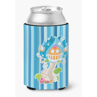 "Caroline's Treasures BB6914CC Fairy House Blue Stripes Can or Bottle Hugger, Can Hugger, Multicolor"