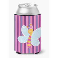"Caroline's Treasures Dragonfly In Pink Stripes Can or Bottle Hugger, Can Hugger, Multicolor"