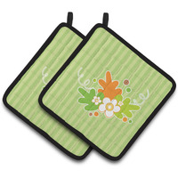 "Caroline's Treasures BB6921PTHD Fall Leaves Pair of Pot Holders, 7.5 x 7.5"", Multicolor"