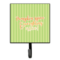 "Caroline's Treasures Fall Pumpkin Spice Green Stripe Wall Hook, Small, Multicolor"
