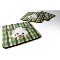 "Caroline's Treasures Dog Face Foam Coaster Set of 4, 3.5, Multicolor"