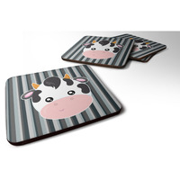 "Caroline's Treasures Cow Face Foam Coaster Set of 4, 3.5, Multicolor"