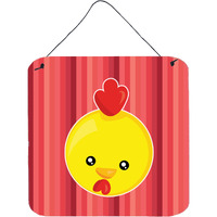 "Caroline's Treasures Chicken Face Metal Print, 6"" x 6"", Multicolor"