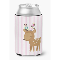 "Caroline's Treasures Deer In Pink Stripes Can or Bottle Hugger, Can Hugger, Multicolor"