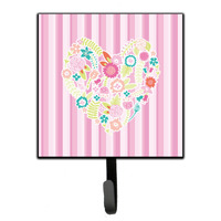 "Caroline's Treasures Flowered Heart Wall Hook, Small, Multicolor"