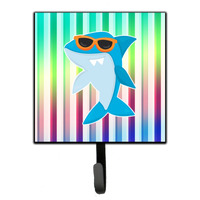 "Caroline's Treasures Cool Kat Shark Wall Hook, Small, Multicolor"