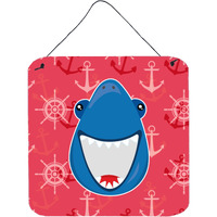 "Caroline's Treasures Shark Wide Open Metal Print, 6"" x 6"", Multicolor"