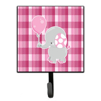 "Caroline's Treasures Elephant with Pink Balloon Wall Hook, Small, Multicolor"