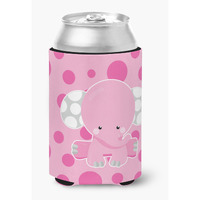 "Caroline's Treasures Elephant with Pink Polkadots Can or Bottle Hugger, Can Hugger, Multicolor"