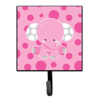 "Caroline's Treasures Elephant with Pink Polkadots Wall Hook, Small, Multicolor"