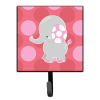 "Caroline's Treasures Elephant Big Polkadots Wall Hook, Small, Multicolor"