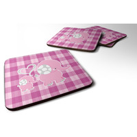 "Caroline's Treasures Elephant & Baby Foam Coaster Set of 4, 3.5, Multicolor"