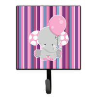 "Caroline's Treasures Elephant on Stripes Wall Hook, Small, Multicolor"