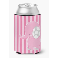 "Caroline's Treasures Elephant On Pink Stripes Can or Bottle Hugger, Can Hugger, Multicolor"