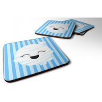 "Caroline's Treasures Halloween Ghost Mummy Foam Coaster Set of 4, 3.5, Multicolor"