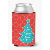 "Caroline's Treasures Christmas Tree Red Teal Can or Bottle Hugger, Can Hugger, Multicolor"