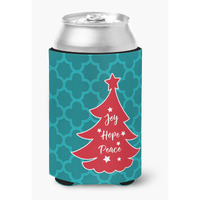 "Caroline's Treasures Christmas Tree Teal Red Can or Bottle Hugger, Can Hugger, Multicolor"