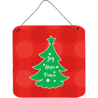 "Caroline's Treasures Christmas Tree Red Green Metal Print, 6"" x 6"", Multicolor"