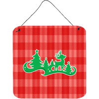 "Caroline's Treasures Christmas Tree Reindeer Red Metal Print, 6"" x 6"", Multicolor"