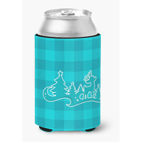 "Caroline's Treasures Christmas Tree Reindeer Blue Can or Bottle Hugger, Can Hugger, Multicolor"