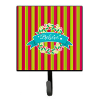 "Caroline's Treasures Christmas Wreath Believe Wall Hook, Small, Multicolor"
