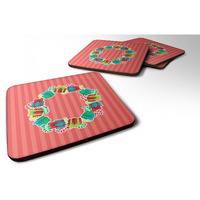 "Caroline's Treasures Christmas Wreath Presents Foam Coaster Set of 4, 3.5, Multicolor"