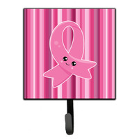"Caroline's Treasures Breast Cancer Awareness Ribbon Face Wall Hook, Small, Multicolor"