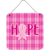 "Caroline's Treasures Breast Cancer Awareness Ribbon Hope Metal Print, 6"" x 6"", Multicolor"