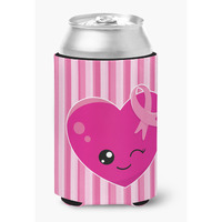 "Caroline's Treasures Breast Cancer Awareness Ribbon Heart Can or Bottle Hugger, Can Hugger, Multicolor"