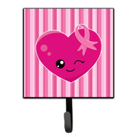 "Caroline's Treasures Breast Cancer Awareness Ribbon Heart Wall Hook, Small, Multicolor"