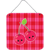 "Caroline's Treasures Cherry Faces Metal Print, 6"" x 6"", Multicolor"
