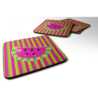 "Caroline's Treasures Watermelon Face Foam Coaster Set of 4, 3.5, Multicolor"