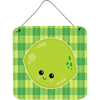 "Caroline's Treasures Lime Face Metal Print, 6"" x 6"", Multicolor"