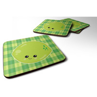 "Caroline's Treasures Lime Face Foam Coaster Set of 4, 3.5, Multicolor"