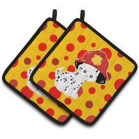 "Caroline's Treasures BB6999PTHD Fireman Dalmatian Puppy Pair of Pot Holders, 7.5 x 7.5"", Multicolor"