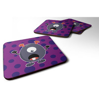 "Caroline's Treasures Little Monster Grape Gordo Foam Coaster Set of 4, 3.5, Multicolor"