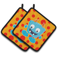 "Caroline's Treasures BB7004PTHD Little Monster Aquadevil Pair of Pot Holders, 7.5 x 7.5"", Multicolor"