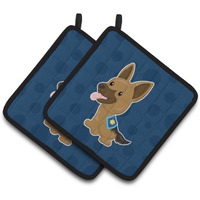 "Caroline's Treasures BB7010PTHD Police German Shepherd Pair of Pot Holders, 7.5 x 7.5"", Multicolor"