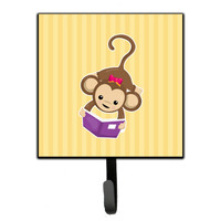 "Caroline's Treasures Monkey Reading Wall Hook, Small, Multicolor"