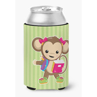 "Caroline's Treasures Monkey Going To School Can or Bottle Hugger, Can Hugger, Multicolor"
