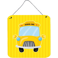 "Caroline's Treasures School Bus Metal Print, 6"" x 6"", Multicolor"