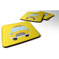 "Caroline's Treasures School Bus Foam Coaster Set of 4, 3.5, Multicolor"