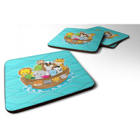 "Caroline's Treasures Noah's Ark Foam Coaster Set of 4, 3.5, Multicolor"